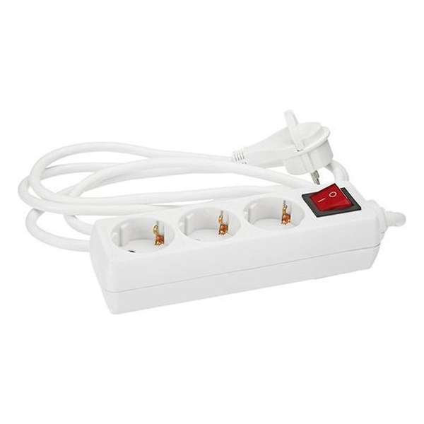 EGB 3-voudige stekkerdoos met platte stekker wit EGB 3-voudige stekkerdoos met platte stekker wit