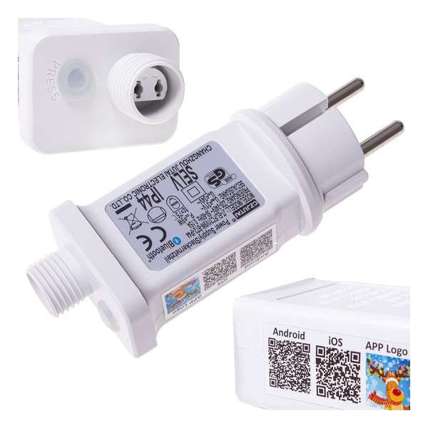 Springos voeding voor LED-kerstverlichting | Bluetooth | Smartphone-connectiviteit Springos voeding voor LED-kerstverlichting | Bluetooth | Smartphone-connectiviteit