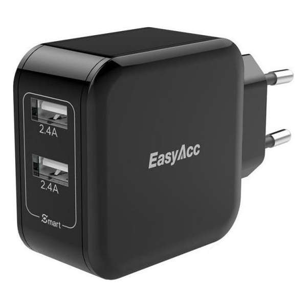 USB Stekker Lader | Quick Charge 3.0 | 2 poorten (zwart) USB Stekker Lader | Quick Charge 3.0 | 2 poorten (zwart)