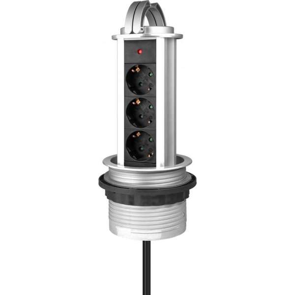 Allteq - Pop up stekkerdoos - 3x Schuko - Inbouw stekkerdoos