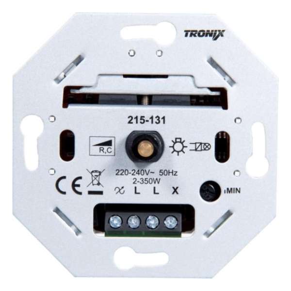 Tronix LED dimmer universeel 2-350W draaidrukdimmer Tronix LED dimmer universeel 2-350W draaidrukdimmer