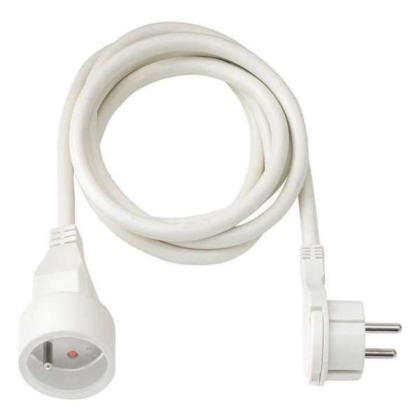 BRENNENSTUHL 3m verlengsnoer met platte stekker (H05VV-F 3G1.5-kabel, IP20), Wit BRENNENSTUHL 3m verlengsnoer met platte stekker (H05VV-F 3G1.5-kabel, IP20), Wit