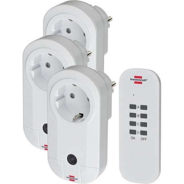 Brennenstuhl 1507040 Comfort-Line Radiografisch bediende schakelaarset - 1000W - 433,92MHz Brennenstuhl 1507040 Comfort-Line Radiografisch bediende schakelaarset - 1000W - 433,92MHz
