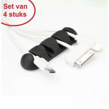 Kabelclips – 4 Stuks – Kabel Organiser – Cable Organizer – Kabelhouder – Bureau Accessoires – Zwart