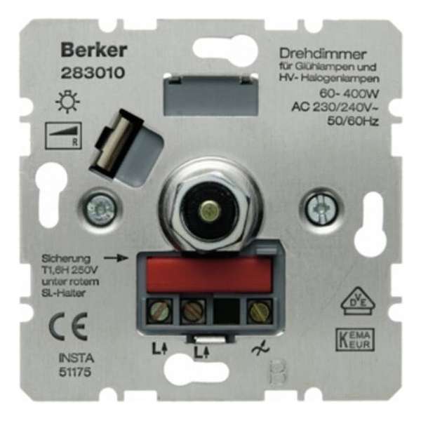 Berker sokkel inbouw dimmer voor 230V lampen 400W Berker sokkel inbouw dimmer voor 230V lampen 400W