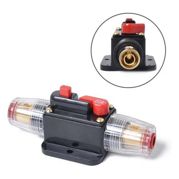 DC 12-24V Auto Circuit Breaker Stereo Audio Zekeringhouder Verzekering 60A Fuse