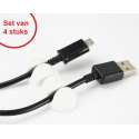 Kabelclips – 4 Stuks – Kabel Organiser – Cable Organizer – Kabelhouder – Bureau Accessoires – Wit