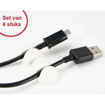 Kabelclips – 4 Stuks – Kabel Organiser – Cable Organizer – Kabelhouder – Bureau Accessoires – Wit