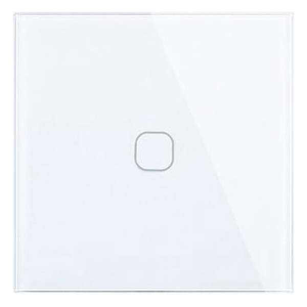 Wand schakelaar Touch 1x wit 86mm 1 gehard glas paneel muur Switch lichte aanraking AC 90-250 v 400W 2A 1x 1 weg Wand schakelaar Touch 1x wit 86mm 1 gehard glas paneel muur Switch lichte aanraking AC 90-250 v 400W 2A 1x 1 weg
