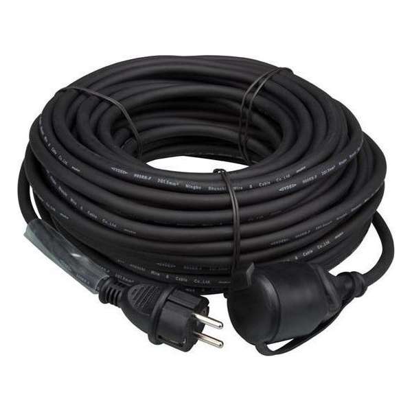 Perel Verlengkabel 25 Meter Rubber Zwart Perel Verlengkabel 25 Meter Rubber Zwart