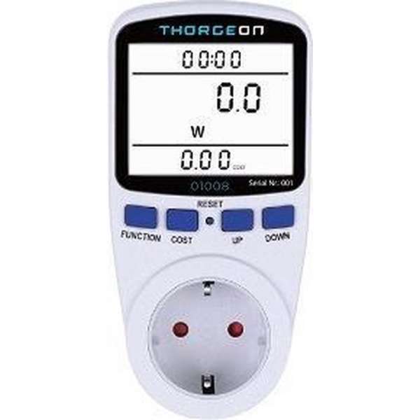 Energiemeter Thorgeon Wit 16A Wit LCD-scherm IP20 01008 Energiemeter Thorgeon Wit 16A Wit LCD-scherm IP20 01008
