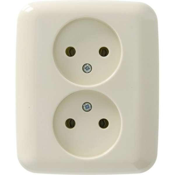 BUSCH-JAEGER Reflex SI dubbele wandcontactdoos inbouw | CREME BUSCH-JAEGER Reflex SI dubbele wandcontactdoos inbouw | CREME