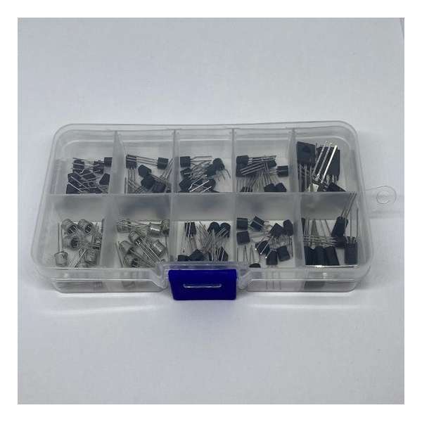 200-delige TO-92 NPN PNP bipolaire transistor, 10 waarde assortiment, 20 stuks per waarde 200-delige TO-92 NPN PNP bipolaire transistor, 10 waarde assortiment, 20 stuks per waarde