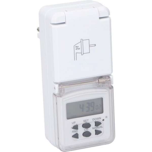 Digitale timers/tijdklokken met afdekklepje voor binnen gebruik Digitale timers/tijdklokken met afdekklepje voor binnen gebruik