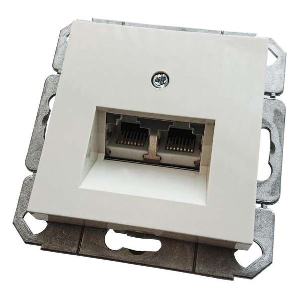 GIRA ST55 Wandcontactdoos - Data UAE CAT5E RJ45 - Inbouw - Creme GIRA ST55 Wandcontactdoos - Data UAE CAT5E RJ45 - Inbouw - Creme