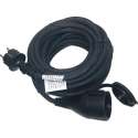 RA rubber 5 Meter zwart  Verlengsnoer Verlengkabel 3X1.5 mm² met randaarde 3500W