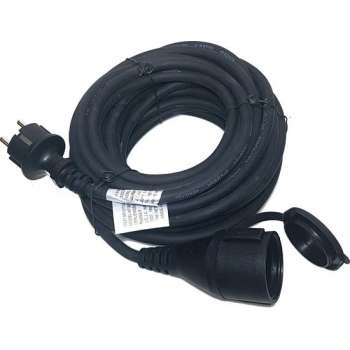 RA rubber 5 Meter zwart  Verlengsnoer Verlengkabel 3X1.5 mm² met randaarde 3500W