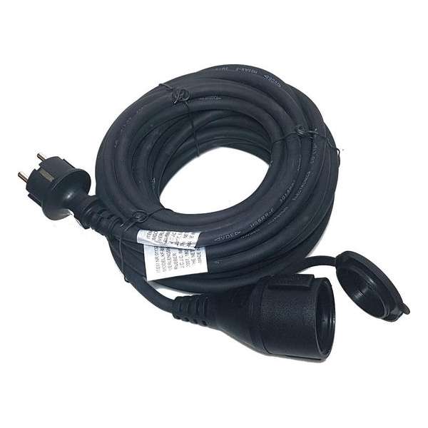 RA rubber 5 Meter zwart Verlengsnoer Verlengkabel 3X1.5 mm² met randaarde 3500W RA rubber 5 Meter zwart Verlengsnoer Verlengkabel 3X1.5 mm² met randaarde 3500W