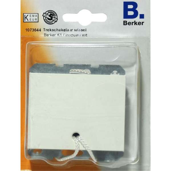 BERKER K1, trekschakelaar wissel inbouw | WIT BERKER K1, trekschakelaar wissel inbouw | WIT