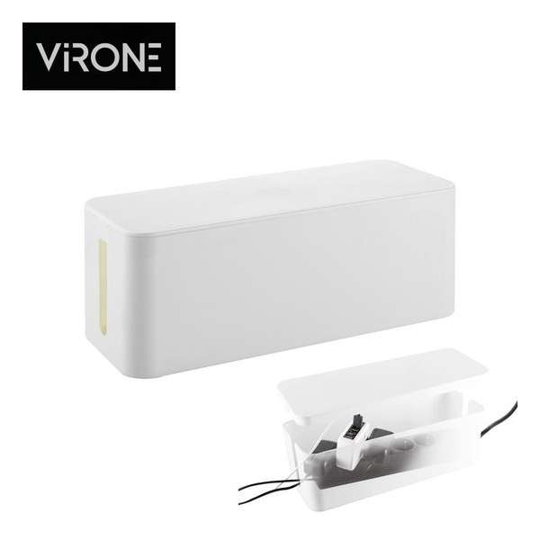 Virone kabelbox - kabelorganizer voor stekkerdozen - Wit - 407/134/154 mm Virone kabelbox - kabelorganizer voor stekkerdozen - Wit - 407/134/154 mm