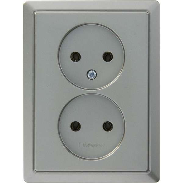 Schneider Electric Artec stopcontact dubbel Edelstaal-Look Schneider Electric Artec stopcontact dubbel Edelstaal-Look