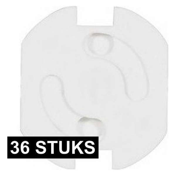 36x Stopcontact beveiliging klem/stopcontactbeveiligers wit met randaarde - Stopcontactbeschermers - Kindveilig 36x Stopcontact beveiliging klem/stopcontactbeveiligers wit met randaarde - Stopcontactbeschermers - Kindveilig