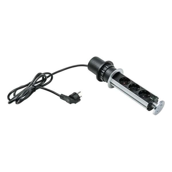 Heitronic Oprolbare stekkerdoos, 3-weg Heitronic Oprolbare stekkerdoos, 3-weg