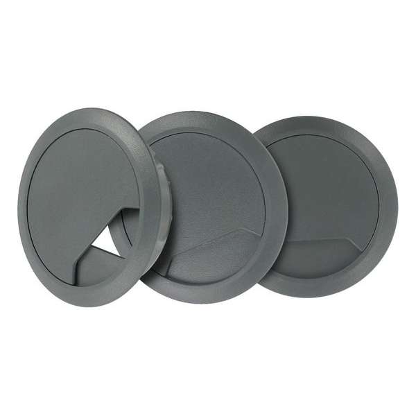 TQ4U Kabeldoorvoer - ABS Kunststof - Ø 65 mm - Verstelbaar - Grijs / Antraciet - 3 stuks TQ4U Kabeldoorvoer - ABS Kunststof - Ø 65 mm - Verstelbaar - Grijs / Antraciet - 3 stuks