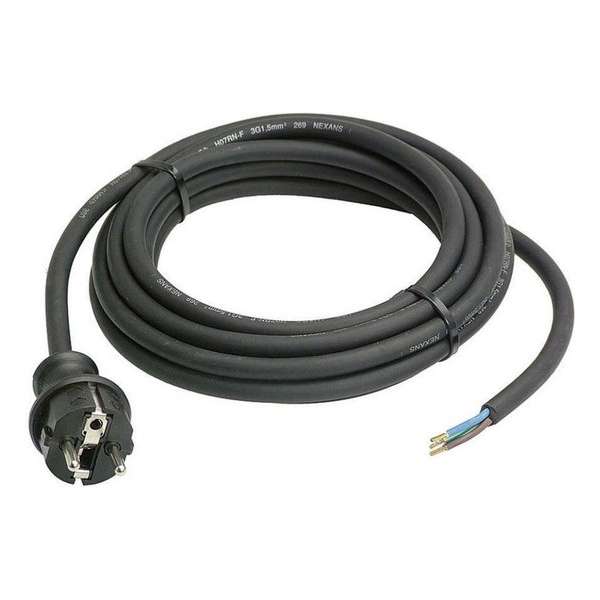 Neopreen buiten kabel 5 meter - 3x 1.5mm met stekker Neopreen buiten kabel 5 meter - 3x 1.5mm met stekker