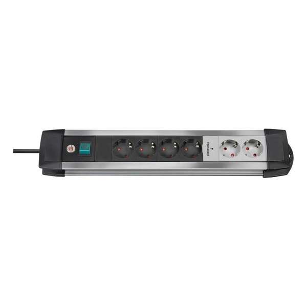 Brennenstuhl Premium-Alu 6 stekkerdoos 3m kabel (H05VV-F 3G1.5) Brennenstuhl Premium-Alu 6 stekkerdoos 3m kabel (H05VV-F 3G1.5)