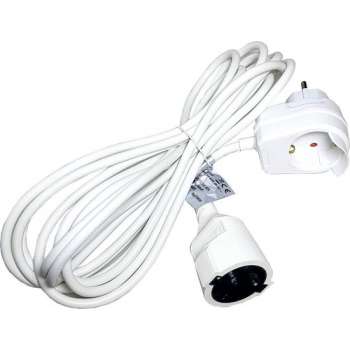 RA Stopcontact Verlengsnoer 5 Meter wit Verlengkabel 3X1mm met randaarde