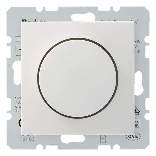 Berker S1 inbouwdimmer halogeen spoelentrafo 20-500W Wit Berker S1 inbouwdimmer halogeen spoelentrafo 20-500W Wit