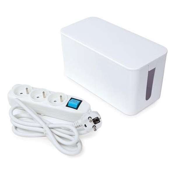 Perel Stekkerdoos 3-voudig 250v 3500w Schuko Wit 2-delig Perel Stekkerdoos 3-voudig 250v 3500w Schuko Wit 2-delig