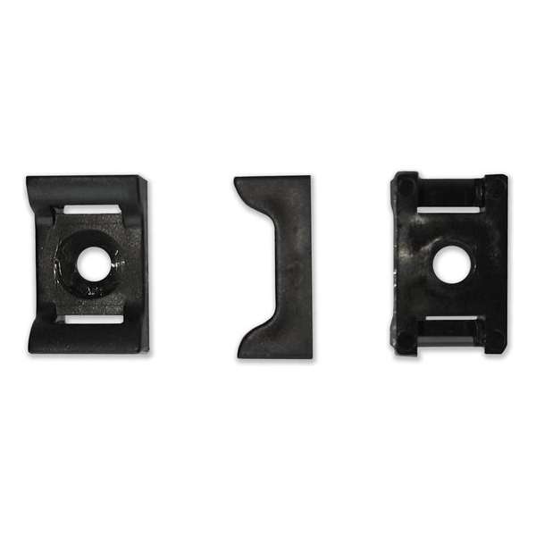 Kortpack Schroefzadels zwart, voor tyraps t/m 9.0 mm breed met 5.4mm schroefgat. 100 stuks + kortpack pen (099.8947) Kortpack Schroefzadels zwart, voor tyraps t/m 9.0 mm breed met 5.4mm schroefgat. 100 stuks + kortpack pen (099.8947)