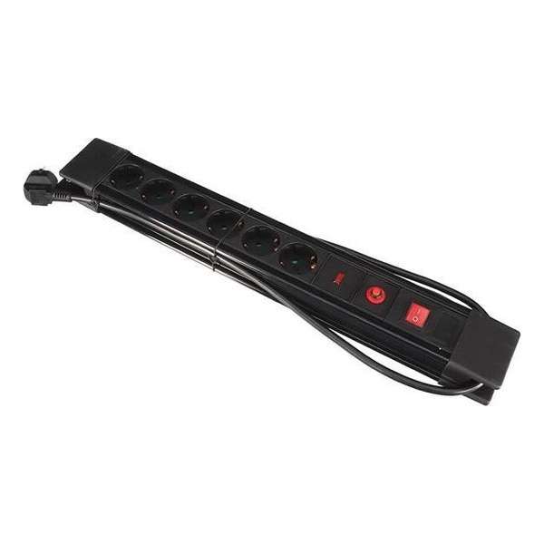 Perel Stekkerdoos Zwart 6 Stopcontacten 3500w Perel Stekkerdoos Zwart 6 Stopcontacten 3500w