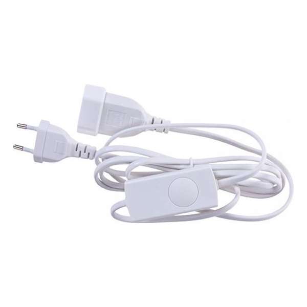 Tradim LED snoerdimmer, 1 tot 100W, wit, met stekker en contrastekker. Tradim LED snoerdimmer, 1 tot 100W, wit, met stekker en contrastekker.