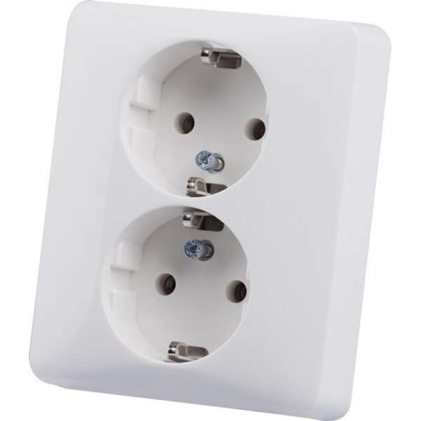 PEHA dubbel stopcontact met randaarde, inbouw | WIT PEHA dubbel stopcontact met randaarde, inbouw | WIT