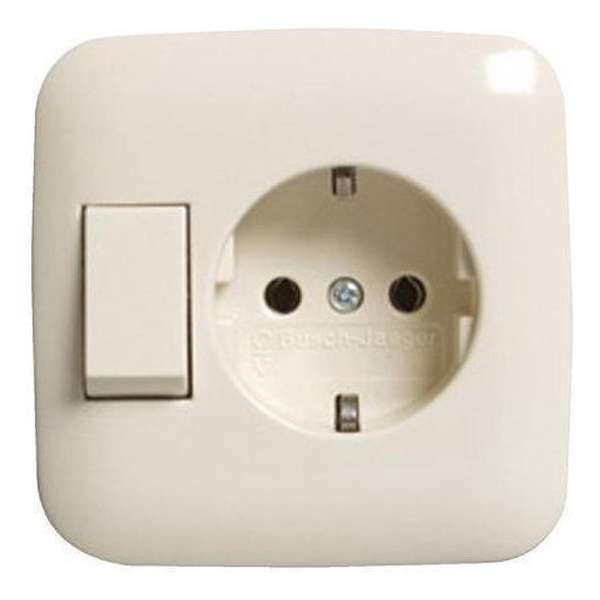 Busch-Jaeger Wandcontactdoos combi inbouw crème Busch-Jaeger Wandcontactdoos combi inbouw crème