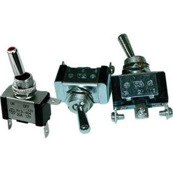 Tuimelschakelaar metaal 12V/20A, 2 functies