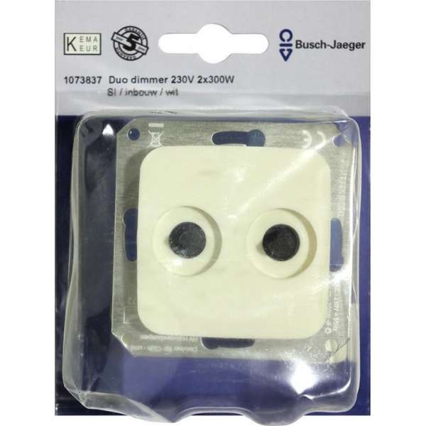 BUSCH-JAEGER serie SI, duo-dmer 2x 300W, 230V, inbouw | WIT BUSCH-JAEGER serie SI, duo-dmer 2x 300W, 230V, inbouw | WIT