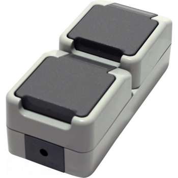 Schneider Electric Merten Aquastar wandcontactdoos 2-voudig | verticaal grijs (1073750)