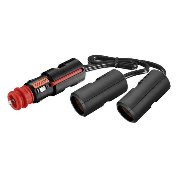 2-voudige sigaretten aanstekerplug splitter - maximaal 16A - 0,25 meter 2-voudige sigaretten aanstekerplug splitter - maximaal 16A - 0,25 meter