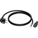 Procab apparaatsnoer met losse rechte C13 plug en haakse stekker - 3x 1,50mm / zwart - 5 meter