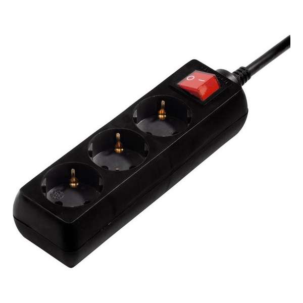 Hama 00108816 3AC outlet(s) 230V 3m Zwart Hama 00108816 3AC outlet(s) 230V 3m Zwart