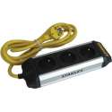 Stanley Stekkerdoos Core 3-voudig 2 Meter Aluminium Zwart/zilver