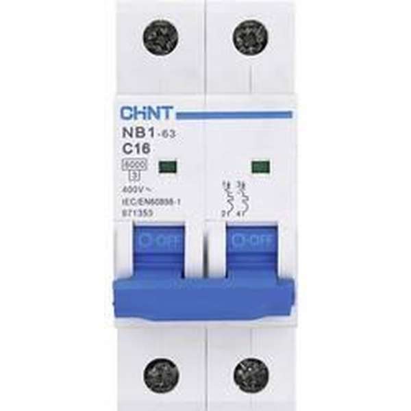 Chint 179643 NB1L Zekeringautomaat 2-polig 13 A Chint 179643 NB1L Zekeringautomaat 2-polig 13 A