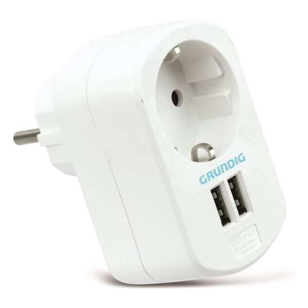 Grundig Stopcontact splitter met twee USB poorten Grundig Stopcontact splitter met twee USB poorten