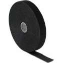 Klittenband - rol - Velcro- Hook & Loop - Kabelbinder - Zwart - Zelfklevend - 25 mm x 25 meter