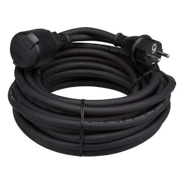 Perel Verlengkabel 10 Meter Rubber Zwart Perel Verlengkabel 10 Meter Rubber Zwart
