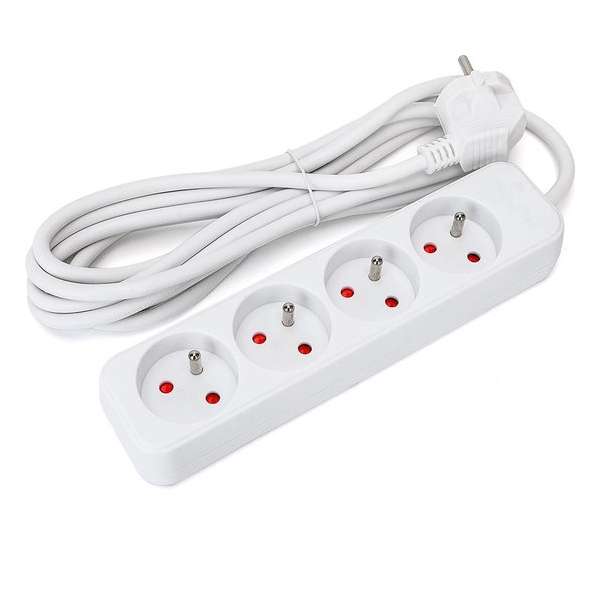 Aigostar 20VLG Stekkerdoos - Met penaarde - Verlengsnoer - Verlengkabel - 4-voudig - 3 meter - Wit Aigostar 20VLG Stekkerdoos - Met penaarde - Verlengsnoer - Verlengkabel - 4-voudig - 3 meter - Wit
